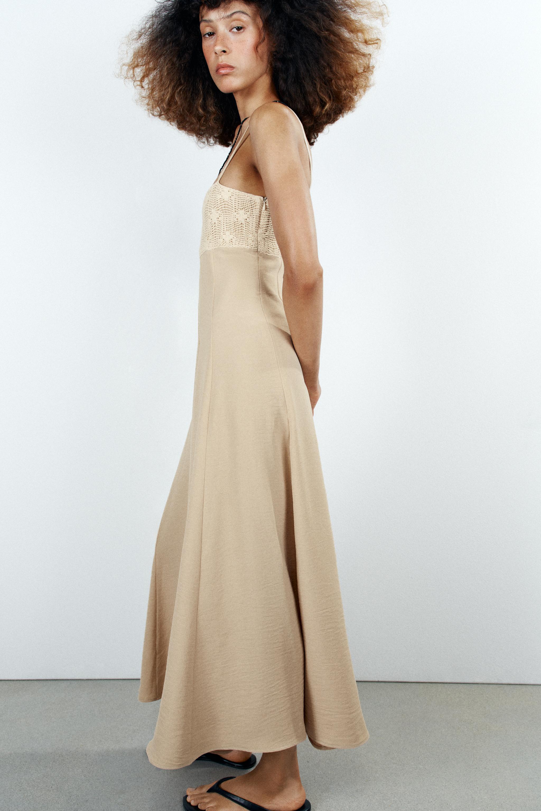 COMBINATION MIDI STRAPPY DRESS
